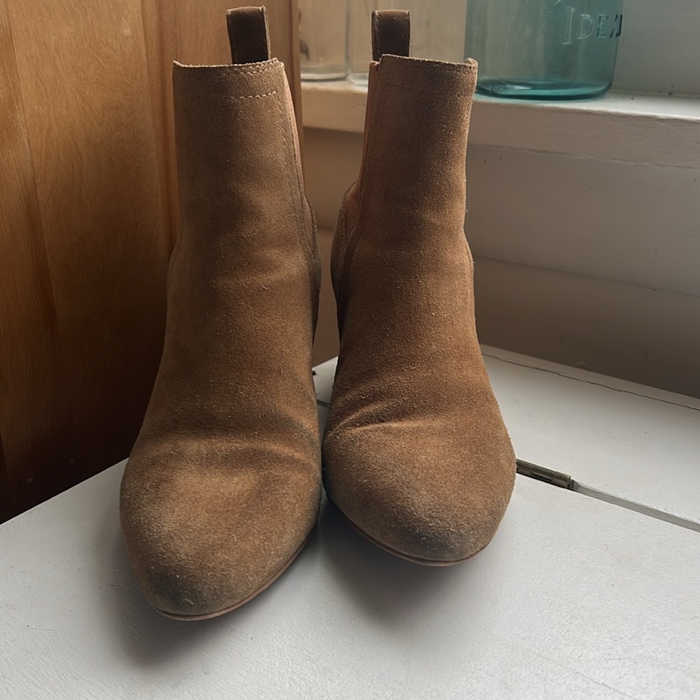 Matisse Tan Suede boots high heel booties brown pointed toe Women’s size 8.5 - Picture 12 of 13